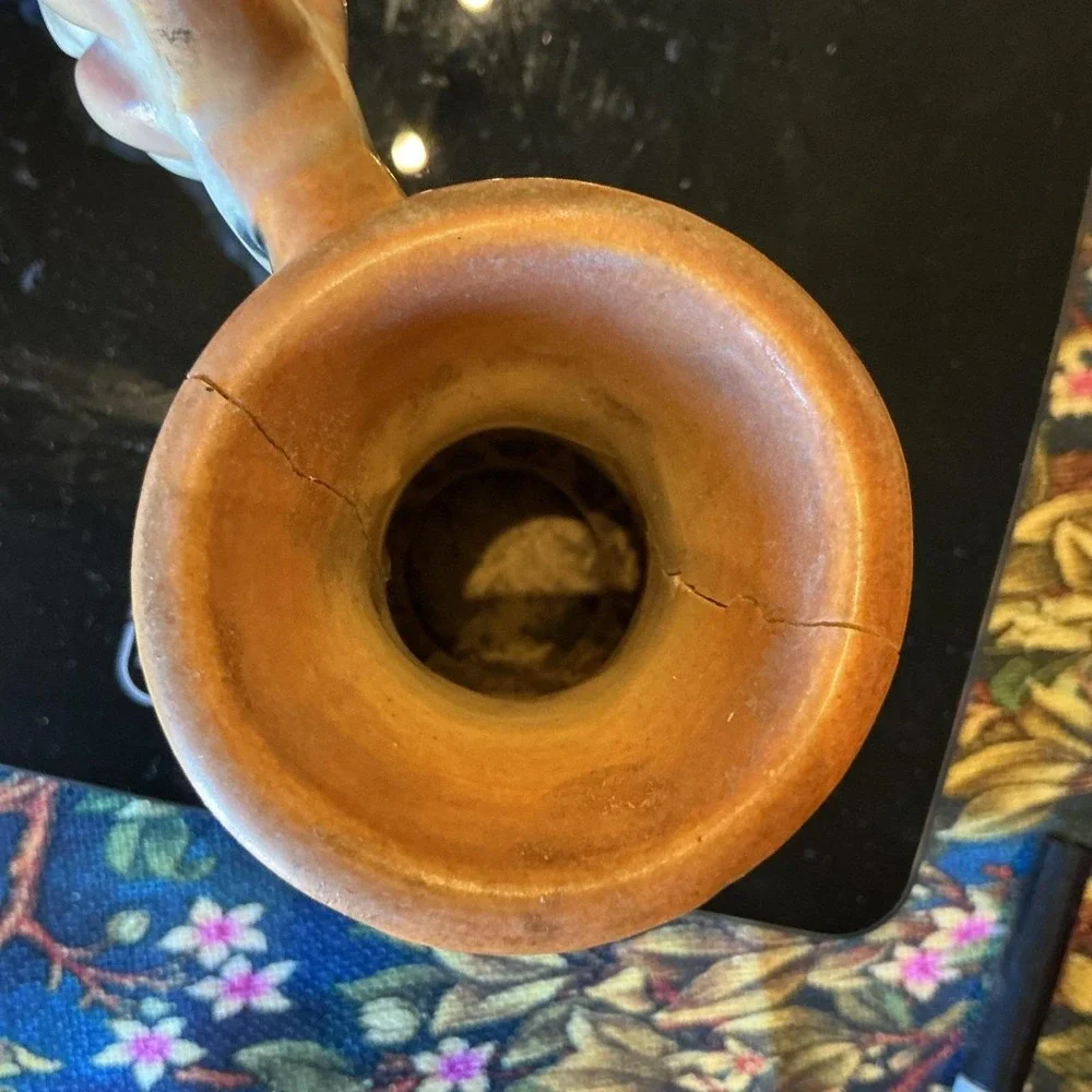ROSEVILLE Green Magnolia Clematis Double Candle Holder 186-4‎ 1/ 2 (repaired)
